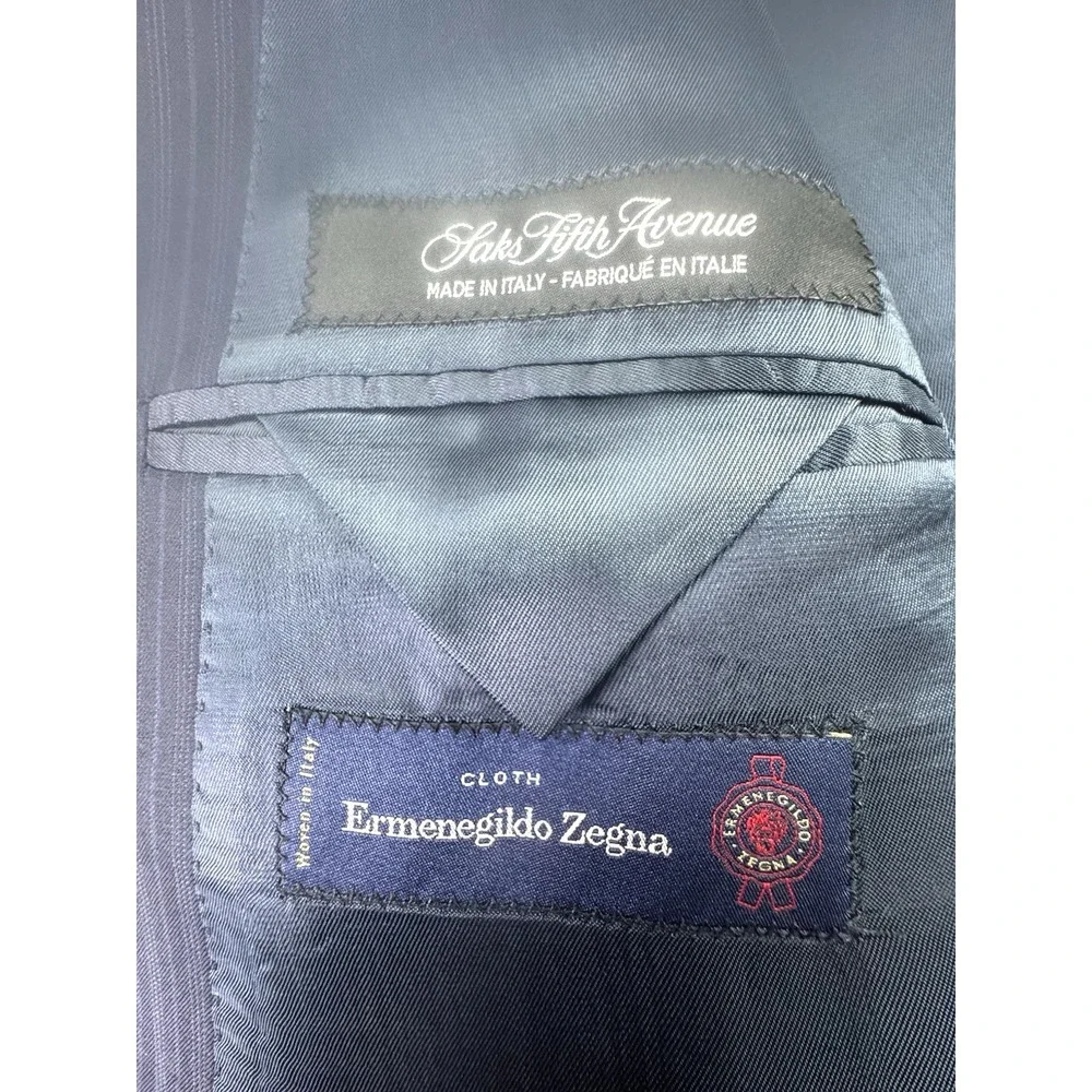 Ermenegildo Zegna Pinstripe Wool‑Silk Suit 44L Classic Italian‎